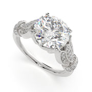 Nadia Round Cut Pave Milgrain Engagement Ring Setting - Nivetta